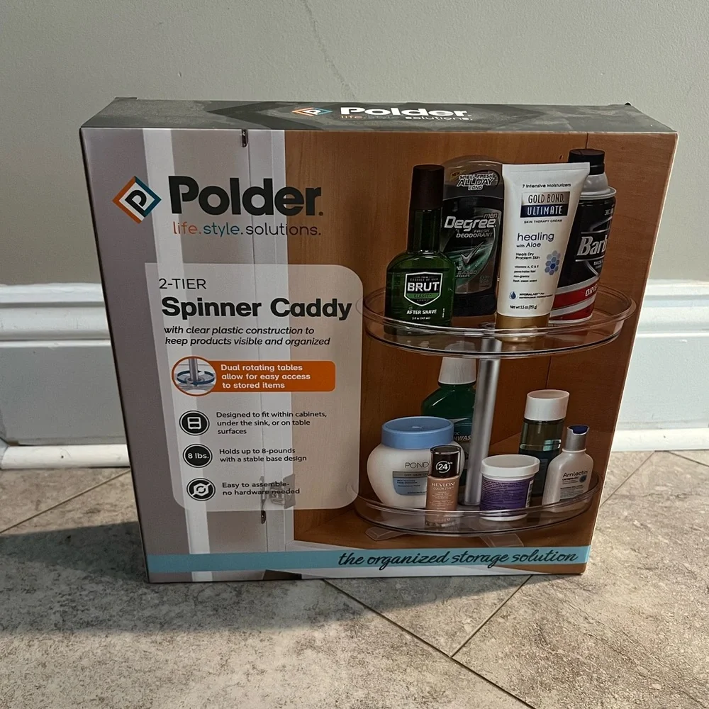 New Polder 2-Tier‎ Clear Plastic Spinner Caddy
